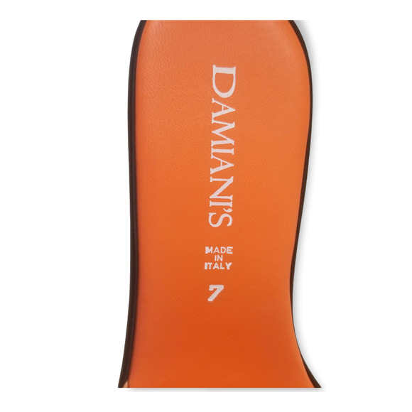 Damiani's made Italy, Orange Wedge Slides Sandals - Size 7 - Picture 6 of 8